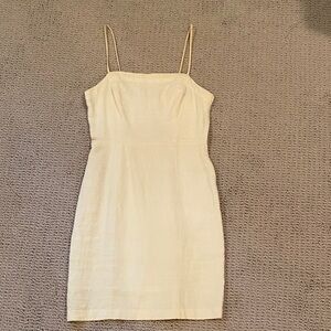 Astr Cream Mini Dress with Spaghetti Straps